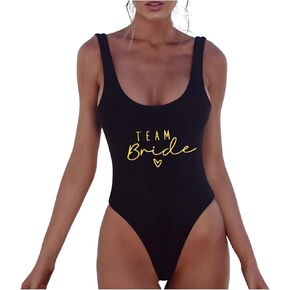 Bride Swimsuits Womens Bathing Suits One Piece High Cut Bridal Monokini Swimwear Bridesmaid Team Backless Bikinis Beachwear in Saudi Arabia