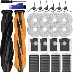 24pcs ملحقات لـ Dreame X50 Ultra L50 Ultra L40S Pro Ultra/Mova V50 Ultra Robot Presace Parts ، فرشين رئيسيين ، 8 منصات ممسحة ، 6 فرش جانبية ، 4 مرشحات HEPA ، 4 أكياس غبار in Kuwait