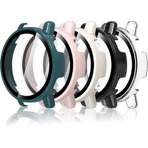 حافظة Hianjoo (5 عبوات) متوافقة مع Garmin Vivoactive 5، واقي شاشة زجاجي مقوى رفيع مدمج وغطاء بديل شامل للساعة الذكية Garmin Vivoactive 5 in Kuwait