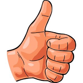 إبهام بسيط Up إيجابي علامة exoji رمز فينيل (2 "طويل ، وضحا) in Kuwait