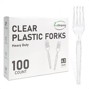 100 Count Disposable Clear Plastic Spoons Heat Resistant and BPA Free, Heavy Duty Durable Disposable Cutlery for Party Event Supply in Saudi Arabia
