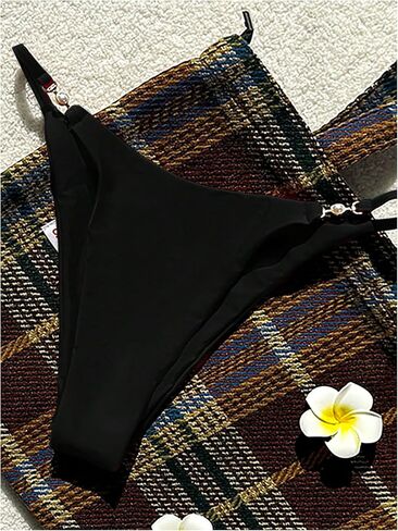 Makemechic Women’s Leopard Print Bikini Set Spaghetti Strap Tie Back String Thong Swimsuits in Saudi Arabia