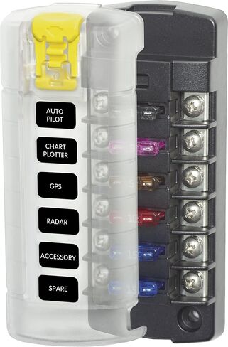 1 - Blue Sea 5035 ST Blade Fuse Block w/Cover - 6 Circuit Independent w/o Negative Bus in Saudi Arabia