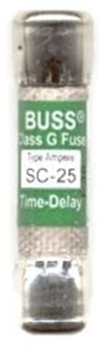 Bussmann Brand SC-25 (SC-25) 25Amp Time-Delay Class Fuse G Melamine Tube 600V UL Listed in Saudi Arabia