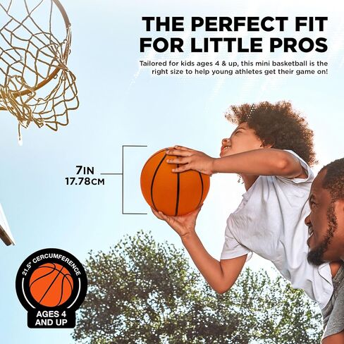 LifeWorks Rubber Basketball - Size Size Seize ، بحجم 29.5 ، مصنوع لألعاب كرة السلة الداخلية والخارجية - تم بيعها (مضخة غير متضمنة) ، برتقالية ، حجم 7 in Kuwait