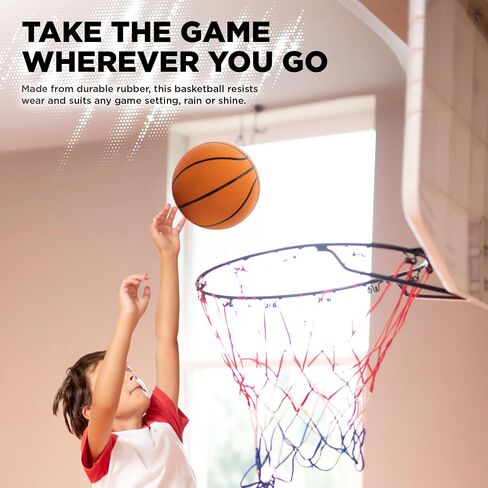 LifeWorks Rubber Basketball - Size Size Seize ، بحجم 29.5 ، مصنوع لألعاب كرة السلة الداخلية والخارجية - تم بيعها (مضخة غير متضمنة) ، برتقالية ، حجم 7 in Kuwait