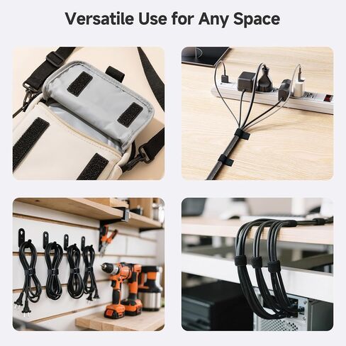 Cable Matters Hook and Loop Straps with Buckle, 30ft Roll with 45 Metal Buckles, 0.6 Inch Wide Adjustable Cable Straps, Black in Saudi Arabia