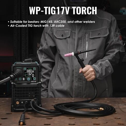 TIG TIG Torch ، 13ft WP-17FV Argon Air Lift TIG TIG Torch Torch Torch Torch Head مع ضبط صمام الغاز. (TIG17FV مرنة) in Kuwait