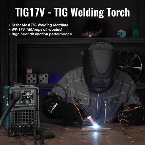 TIG TIG Torch ، 13ft WP-17FV Argon Air Lift TIG TIG Torch Torch Torch Torch Head مع ضبط صمام الغاز. (TIG17FV مرنة) in Kuwait
