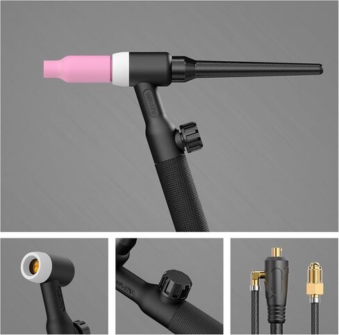 TIG TIG Torch ، 13ft WP-17FV Argon Air Lift TIG TIG Torch Torch Torch Torch Head مع ضبط صمام الغاز. (TIG17FV مرنة) in Kuwait