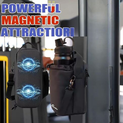 Magnetic Gym Bag with Water Bottle Holder With Strap, Crossbody Sling for Men & Women, Lockable Zippers, Quick-Access Phone Pocket for Work, Sport, Travel in Saudi Arabia