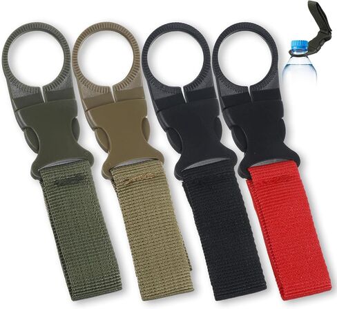 4Pcs Portable Water Bottle Clip, Hanging Bottle Buckle Clip for Outdoor Camping Hiking Traveling Backpack Belt Nylon Webbing Strap Tools in Saudi Arabia