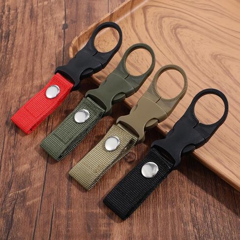 4Pcs Portable Water Bottle Clip, Hanging Bottle Buckle Clip for Outdoor Camping Hiking Traveling Backpack Belt Nylon Webbing Strap Tools in Saudi Arabia