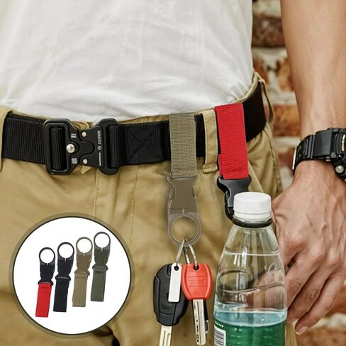 4Pcs Portable Water Bottle Clip, Hanging Bottle Buckle Clip for Outdoor Camping Hiking Traveling Backpack Belt Nylon Webbing Strap Tools in Saudi Arabia