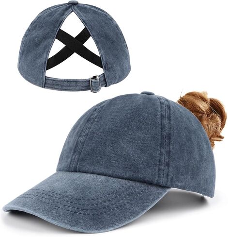 zylioo xxl قبعة ذيل حصان كبير الحجم ، وليمة كبيرة من Criss Cross Cross Crown ، وغطاء مهر مغسول منخفضة للرؤوس الكبيرة in Saudi Arabia