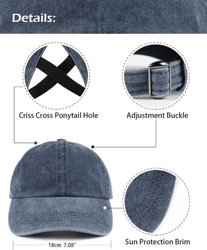 zylioo xxl قبعة ذيل حصان كبير الحجم ، وليمة كبيرة من Criss Cross Cross Crown ، وغطاء مهر مغسول منخفضة للرؤوس الكبيرة in Saudi Arabia
