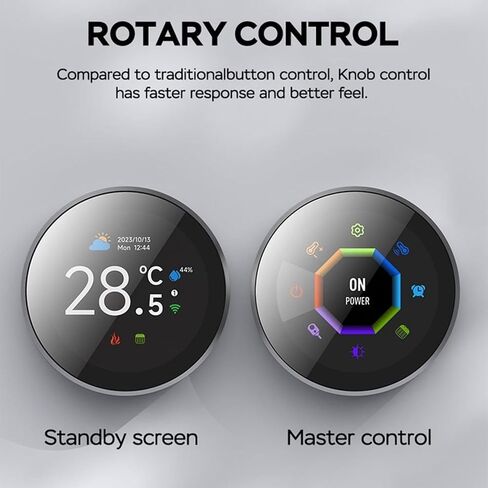 WiFi Smart Thermostat ، وحدة تحكم درجة الحرارة ، ترموستات ذكية للمنزل ، صوت متوافق مع Tuya ، مقياس الحرارة الرقمي التدفئة مع شاشة TFT 1.32 بوصة in Saudi Arabia