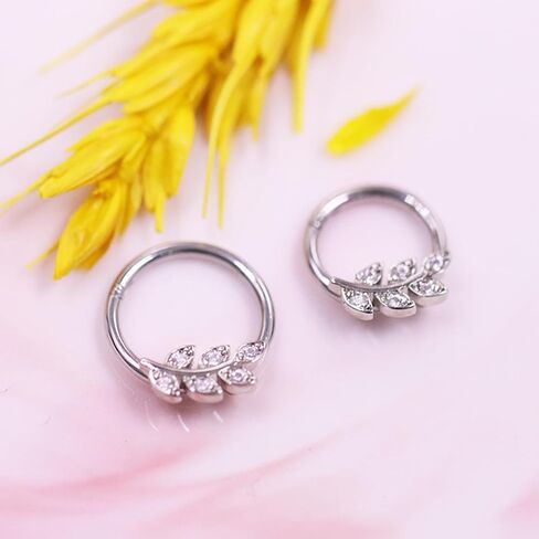 CHARMONLINE 16G 316L Stainless Steel Earring Hoop Cluster CZ Hinged Segment Clicker Daith 8/10mm Inside Diameter Clicker Helix Ear Piercings for Women Men in Kuwait