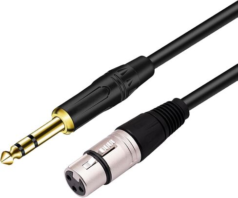 XLR أنثى إلى 1/4 بوصة (6.35 مم) TRS JACK CABLE COLLECTINCAL COLLECT ، XLR إلى كابل التصحيح ربع بوصة لمكبر الصوت (3.3 ، قدم) in Saudi Arabia