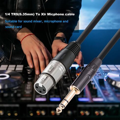 XLR أنثى إلى 1/4 بوصة (6.35 مم) TRS JACK CABLE COLLECTINCAL COLLECT ، XLR إلى كابل التصحيح ربع بوصة لمكبر الصوت (3.3 ، قدم) in Saudi Arabia