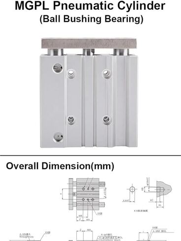 1PCS MGPL TYPE PNEUMATIC LUPACT GUIDE Cylinder MGPL32 MGPL40 MGPL50 MGPL63 MGPL80 MGPL100 Stroke 50/75/100/125/150/200mm (Stroke 200Mm ، Bore 63mm) in Kuwait