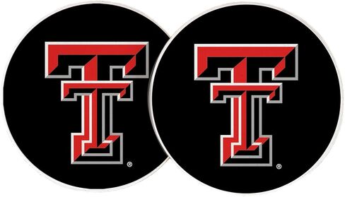Desert Cactus Texas Tech University Car Accessories TTU Red Raiders Absorbent Sandstone Cup Coasters Licensed Product Set of 2 (Design A) in Saudi Arabia
