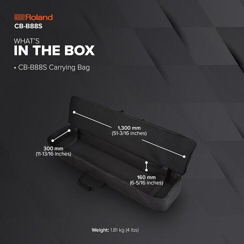 رولاند CB-B88S | لوحة المفاتيح حقيبة | لبوكات مفاتيح Slim 88 Note | يناسب RD-88EX ، RD-08 ، FP-30X ، FP-10 و GO: Piano88 | تصميم متين ومريح | حزام الكتف قابل للفصل | 2 جيوب الملحقات in Saudi Arabia