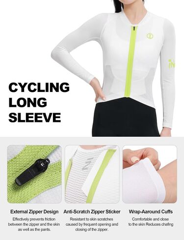 Inbike Cycling Jersey Women Long Long - Jersey Cycling Jersey ، مع سحاب وشعار عاكس لركوب الدراجات على الطرق in Kuwait