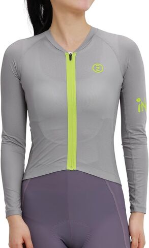 Inbike Cycling Jersey Women Long Long - Jersey Cycling Jersey ، مع سحاب وشعار عاكس لركوب الدراجات على الطرق in Kuwait