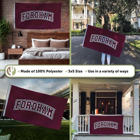 Desert Cactus Fordham University Fu Flag - 3 × 5 أقدام لافتة الكباش ، النسيج المتين الداخلي/الخارجي ، تصميم البوليستر بنسبة 100 ٪ (النمط 1) in Saudi Arabia
