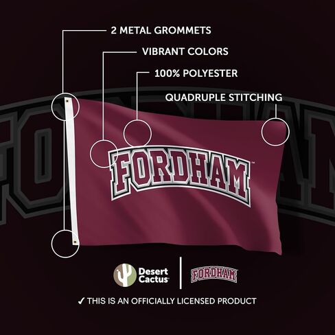 Desert Cactus Fordham University Fu Flag - 3 × 5 أقدام لافتة الكباش ، النسيج المتين الداخلي/الخارجي ، تصميم البوليستر بنسبة 100 ٪ (النمط 1) in Saudi Arabia