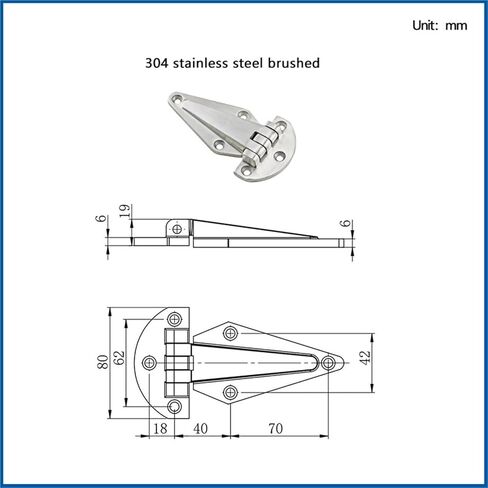 Thickened Heavy-Duty Hinged Door Hardware 304 Stainless Steel Oven Hinge Refrigerator Door 1Pcs(1-304 SUS) in Saudi Arabia