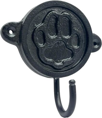 Aluminium Paw Print (1-Pack) Single Wall Hooks, Black Dog Themed Hooks for Hanging Leash, Dog Harness, Wall Mount Hanger, Organization Decorative Wall Hook in Saudi Arabia