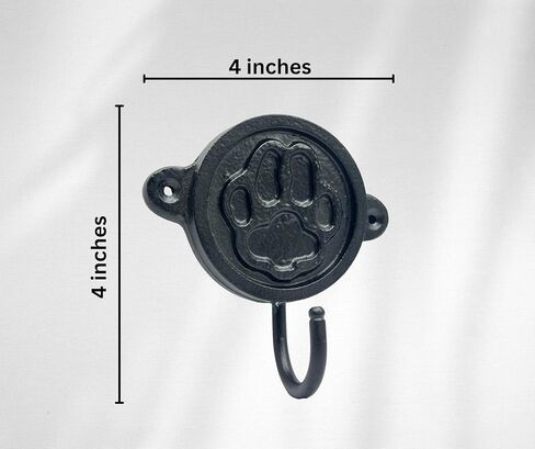 Aluminium Paw Print (1-Pack) Single Wall Hooks, Black Dog Themed Hooks for Hanging Leash, Dog Harness, Wall Mount Hanger, Organization Decorative Wall Hook in Saudi Arabia