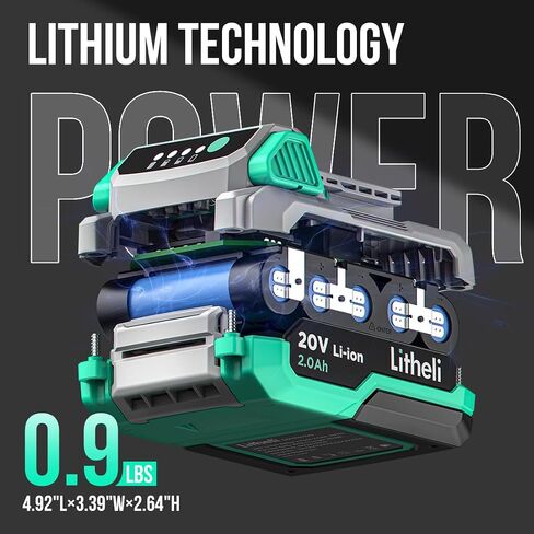 Litheli Cordless Drill Set, 20V Max Power Drill Cordless Set, 3/8" Keyless Chuck, 18+1 Torque Settings, Variable Speed, w/ 2.0 Ah Battery and 1 Hour Fast Charger Included in Saudi Arabia