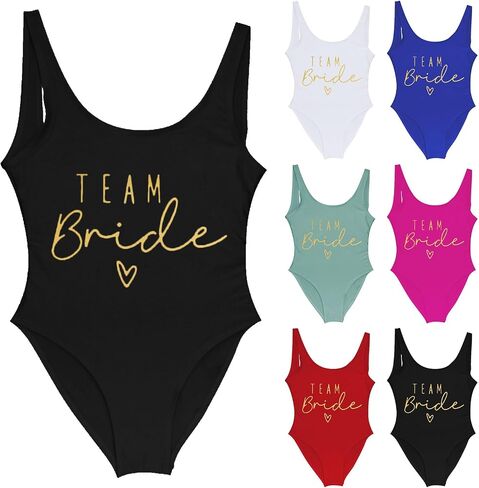 Bride Swimsuits Womens Bathing Suits One Piece High Cut Bridal Monokini Swimwear Bridesmaid Team Backless Bikinis Beachwear in Saudi Arabia