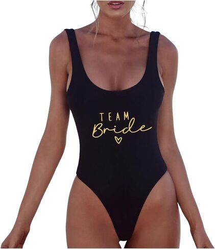 Bride Swimsuits Womens Bathing Suits One Piece High Cut Bridal Monokini Swimwear Bridesmaid Team Backless Bikinis Beachwear in Saudi Arabia