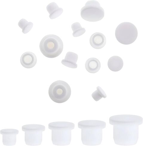 25 PCS Salt and Pepper Stoppers Plugs ، قابس سدادة زجاجة سيليكون قابلة لإعادة الاستخدام (10 12 13 15 15 16 مم) بديل لزجاء الملح لأنابيب زجاجات الأواني in Saudi Arabia