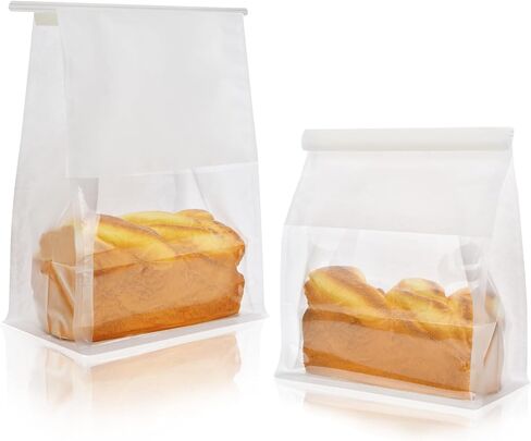 50 PCS Bread Facs for Breads محلية الصنع ، حقيبة مخبز خبز العجين المخمر القابلة لإعادة الاستخدام مع قفل TIN TIB TAB لتغليف الأطعمة المخبوزة (10.2 '× 6.3' x 5.1 ') (وردي) in Kuwait