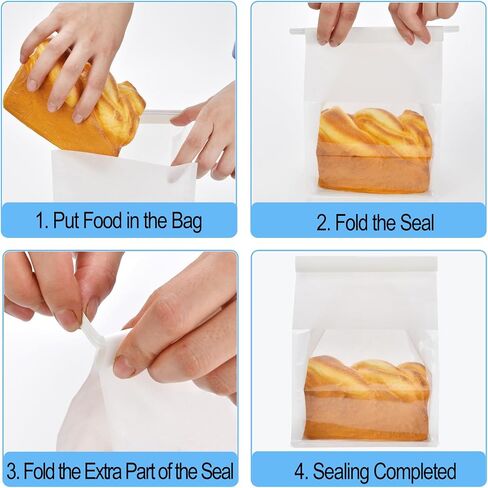 50 PCS Bread Facs for Breads محلية الصنع ، حقيبة مخبز خبز العجين المخمر القابلة لإعادة الاستخدام مع قفل TIN TIB TAB لتغليف الأطعمة المخبوزة (10.2 '× 6.3' x 5.1 ') (وردي) in Kuwait