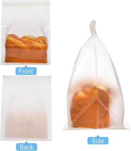 50 PCS Bread Facs for Breads محلية الصنع ، حقيبة مخبز خبز العجين المخمر القابلة لإعادة الاستخدام مع قفل TIN TIB TAB لتغليف الأطعمة المخبوزة (10.2 '× 6.3' x 5.1 ') (وردي) in Kuwait