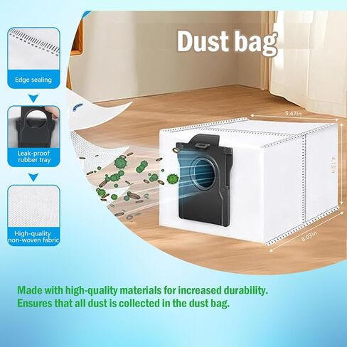 24pcs ملحقات لـ Dreame X50 Ultra L50 Ultra L40S Pro Ultra/Mova V50 Ultra Robot Presace Parts ، فرشين رئيسيين ، 8 منصات ممسحة ، 6 فرش جانبية ، 4 مرشحات HEPA ، 4 أكياس غبار in Kuwait