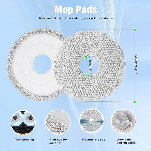 24pcs ملحقات لـ Dreame X50 Ultra L50 Ultra L40S Pro Ultra/Mova V50 Ultra Robot Presace Parts ، فرشين رئيسيين ، 8 منصات ممسحة ، 6 فرش جانبية ، 4 مرشحات HEPA ، 4 أكياس غبار in Kuwait