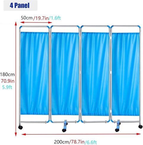 Mobile Medical Privacy Screen Room Divider, 6ft Tall Adult Foldable Room Divider Space Saving for Clinic/Ward/Exam Room in Saudi Arabia