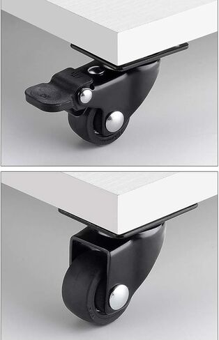 Wheels,caster wheels, Casters,roller, wheels， Plate Casters Furniture Wheels 1 inches Heavy Duty 100kg Silent Rubber with Brake Swivel s Plate casters for Table Desk Trolley Baby cot Crib 4 pcs in Saudi Arabia