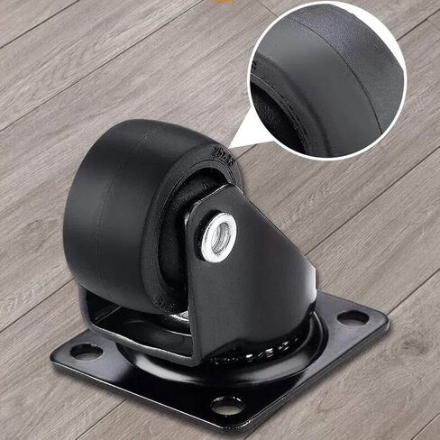 Wheels,caster wheels, Casters,roller, wheels， Plate Casters Furniture Wheels 1 inches Heavy Duty 100kg Silent Rubber with Brake Swivel s Plate casters for Table Desk Trolley Baby cot Crib 4 pcs in Saudi Arabia