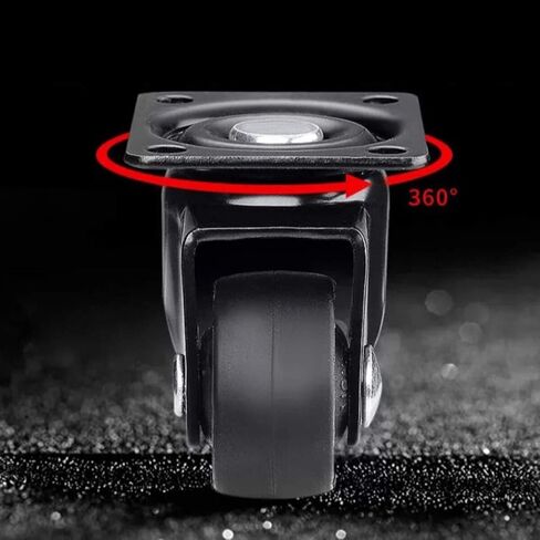 Wheels,caster wheels, Casters,roller, wheels， Plate Casters Furniture Wheels 1 inches Heavy Duty 100kg Silent Rubber with Brake Swivel s Plate casters for Table Desk Trolley Baby cot Crib 4 pcs in Saudi Arabia