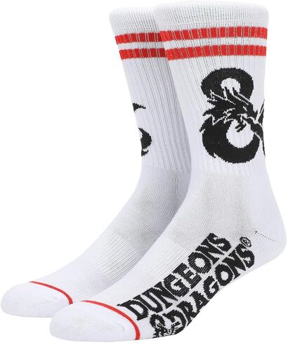 BioWorld Dungeons & Dragons Logo Men's Men White Athletic Crew Socks in Saudi Arabia