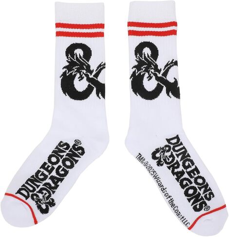 BioWorld Dungeons & Dragons Logo Men's Men White Athletic Crew Socks in Saudi Arabia