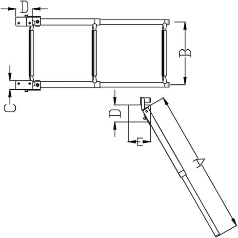 White Water - 4 Step Telescoping Folding Transom Ladder | Marine 304 Stainless Steel Boat Ladder | Rear Entry | Corrosion Resistant Non-Slip Steps | Pontoon Swim Platform Mount | B00364 in Saudi Arabia